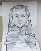 майор за столом от шаржиста Мишеля, Михаила Шабалина Минск корпоратив