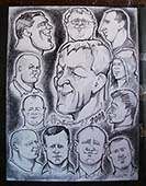 Композиция карандашом спортсменов-борцов Шаржист Михаил Шабалин Мишель