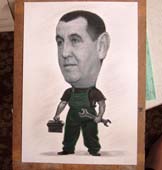 Шарж сантехника с ключом Шаржист Михаил Шабалин Мишель